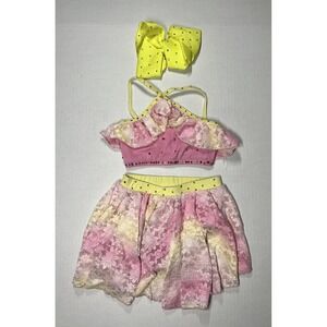 MAF Seamless Design Solo dance costume XS Child XSC Pink And Yellow